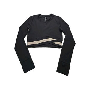 Women’s Move Theology Cropped Athletic Top Medium Black Long Sleeve Yoga